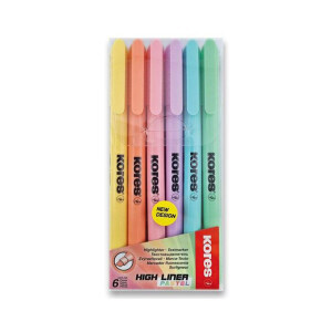 Kores Zvýrazňovač High Liner 6ks Pastel (10/bal 120/krt)