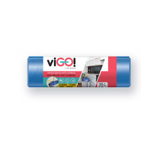 viGO! Pytel odpad. Zatahovací HDPE 35l/15ks Blue (25/krt)