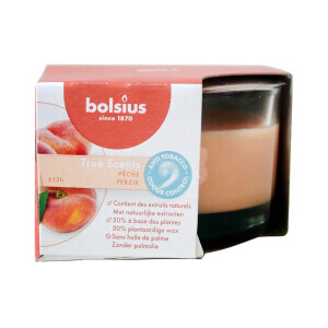 Bolsius Svíčka ve skle 50/80mm True Scents Peach (6/krt)