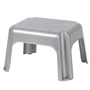 Stolička nosnost 100kg stříbrná 36,5x30x24 (5/krt)