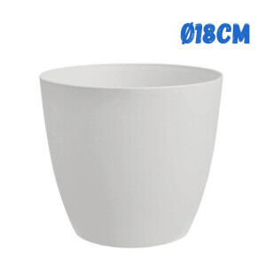 Květináč Ella mat Ø18cm bílá (9/krt)