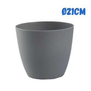 Květináč Ella mat Ø21cm kamenná šedá(7/krt)
