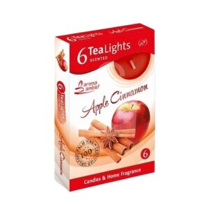 Santo Svíčka čajová 6ks Apple Cinnamon(45/krt)