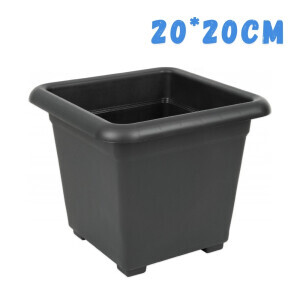 Květináč hranatý Quattro 20*20cm antracit (10/bal)