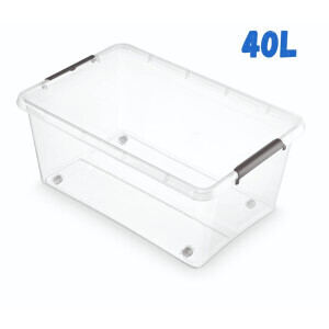 Úložný box+víkem průhl. 40L(5/krt)