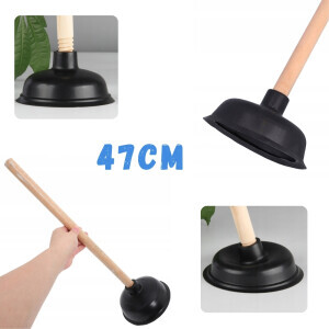 Gumový zvon s dřevěnou rukojetí 47cm (100/krt)
