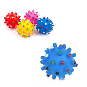 Hračka pro psy pískací míč s ostny 6,5cm (12/bal 360/krt)