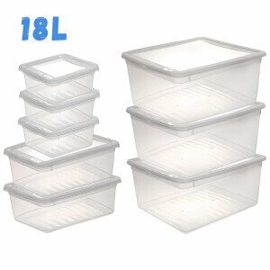 Úložný box+Otočný ventilační vík set 3x18L průhl.(3/krt)