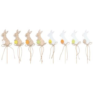 Velikonoční dekorace zápich dřev. Zajíc 7,5cm (18/bal 216/krt)