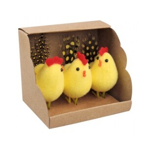 Velikonoční kuřátka 6cm/3ks v papírové krabičce (12/bal 576/krt)