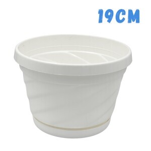 Květináč Malaga Ø19 White(10/bal)