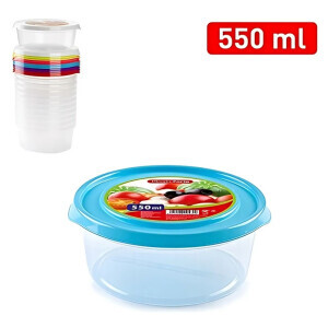 P.Forte Dóza plast Basic kul.550ml Color (12/bal)