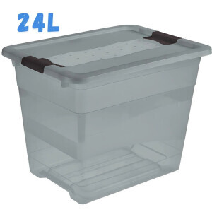 Transparetní box šedá 24 L(5/krt)