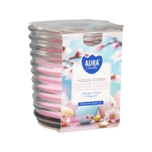 Bispol Svíčka ve skle SNW80-1/130g Happy Easter(6/krt)