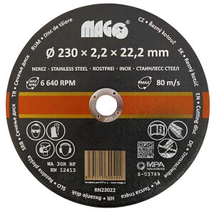 Řezný kotouč na nerez 230x2,2x22,2mm (5/bal 25/krt)