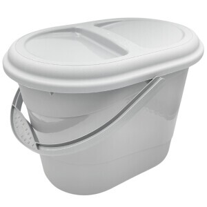 Vědro oválné+víkem 13L eco line šedá(6/krt)