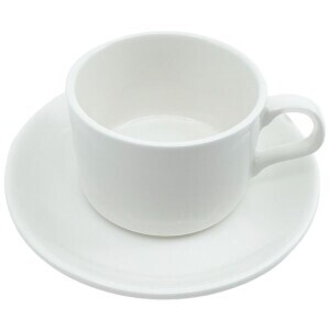 Hrnek keramika s podšálkem 180ml White (6/bal 48/krt)