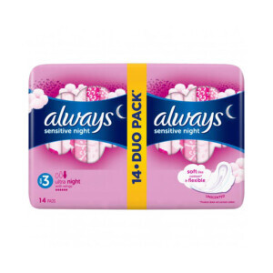 Always Vložky DUO Ultra Sensitive Night 14ks (12/krt)