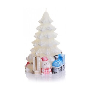 Bartek Svíčka Christmas Tree 95x150 with gifts 365g White(12/krt)