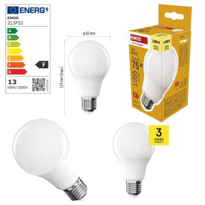 Emos Žárovka Led Basic A60 12,4W 1055lm E27 WW (10/bal 30/krt)