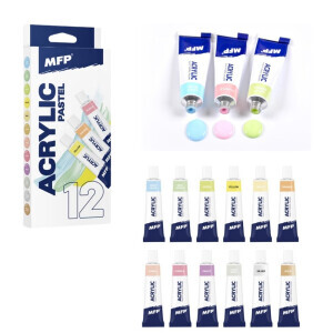 MFP Akrylové barvy set pastel+metal 12 x 12ml (12/krt)