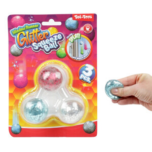 FUN Míč natahovací Glitter 4cm 3ks (12/bal 72/krt)
