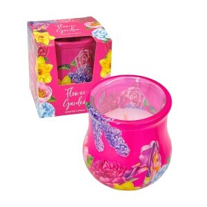 Santo 75g svíčka ve skle Flower gaden (12/krt)