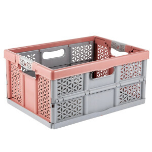Skladací box+měkkými úchyty růžová 32L(5/krt)