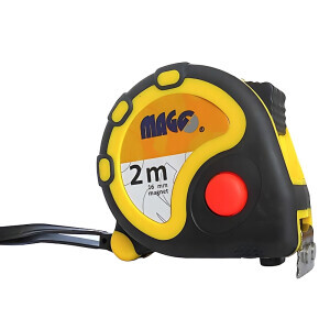 Svinovací metr 2m x 16mm (guma/plast, magnet)