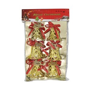 Vánoční zvonečky 6ks Merry Christmas (6/bal 180/krt)