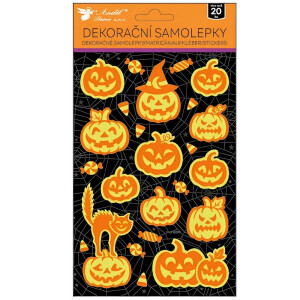 Samolepky dýně plastické 14,5x25cm (48/bal 288/krt)