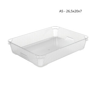 Mini košík A5 průhl. 26,5x20x7(10/krt)