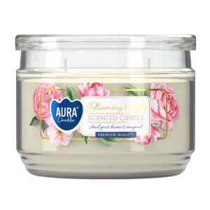 Bispol Svíčka ve skle SNP106/280g blooming flowers(6/krt)