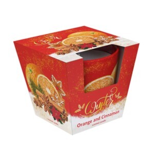 Santo 115g svíčka ve skle Christmas Orange Cinnamon(6/krt)
