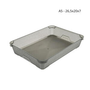 Mini košík A5 šedá 26,5x20x7(10/krt)
