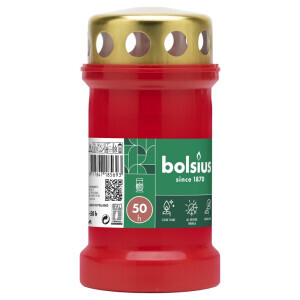 Bolsius Svíčka hřbitovní NR3L 50h Red (24/bal)