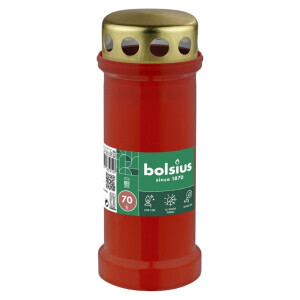Bolsius Svíčka hřbitovní NR6L 70h Red (24/bal)