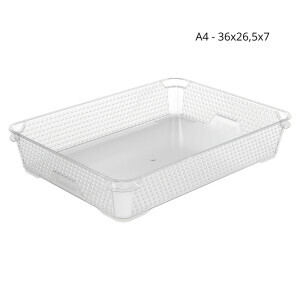 Mini košík A4 průhl. 36x26,5x7(10/krt)