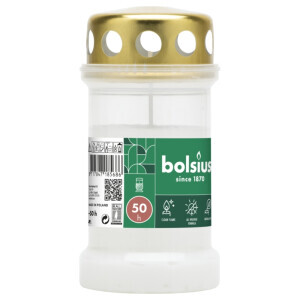 Bolsius Svíčka hřbitovní NR3L 50h White (24/bal)