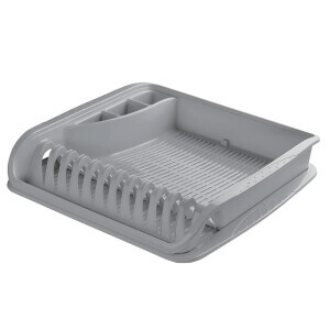 Odkapávač na nádobí+tácem šedá 39,5x39,5x8 (6/krt)