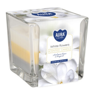Bispol Svíčka ve skle SNK80/170g white flowers(6/krt)