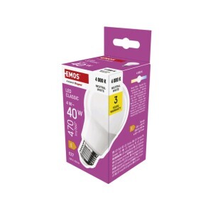 Emos žárovka led 4W(40W) E27 NW (10/bal 20/krt)
