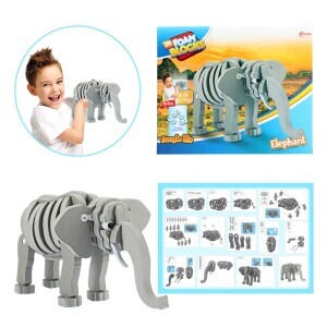 Toi-Toys Puzzle 3D Slon DIY M (8/krt)
