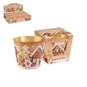 Bartek 115g Svíčka ve skle Gingerbread Town (12/krt)