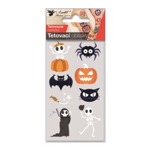 Tetovací obtisky 6x10cm Halloween kostlivec (250/bal 2000/krt)