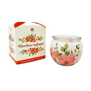 Arome Svíčka ve skle 90g Strawberry Cream (12/bal 48/krt)