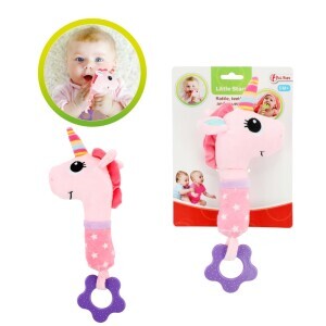Toi-Toys Kousátko a chrastítko s hlavou jednorožec(72ks/krt)