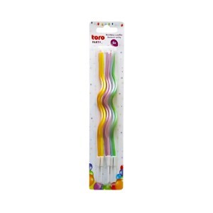 Toro Dortová svíčka s držákem Twisty Perleťové 6ks (24/krt)