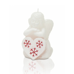 Bartek Svíčka Christmas Xmas 80 Angel with heart White (12/krt)