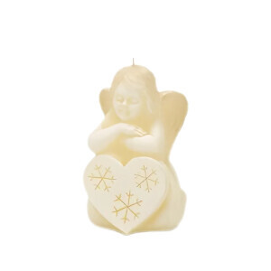 Bartek Svíčka Christmas Xmas 80 Angel with heart Ecru (12/krt)